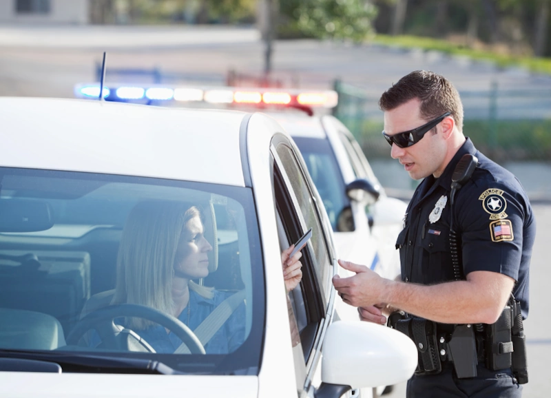 A woman pulled over by a police for multiple traffic violations in South Carolina.
